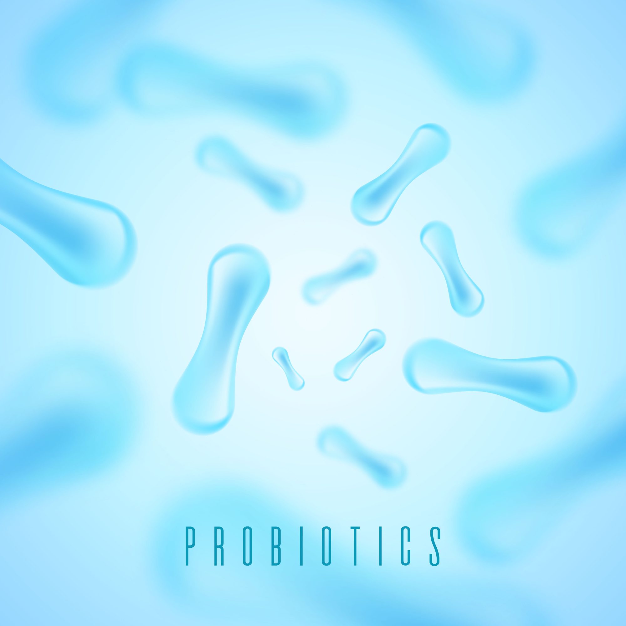 Elyxa Australian Organic Whole-food Supplements Probiotics Bacteria Vector Illustration. Biology, Science Background. Microscopic Bacteria Closeup.
